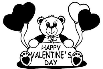 teddy bear with balloons