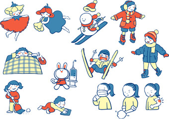 Fototapeta premium 冬のイラスト