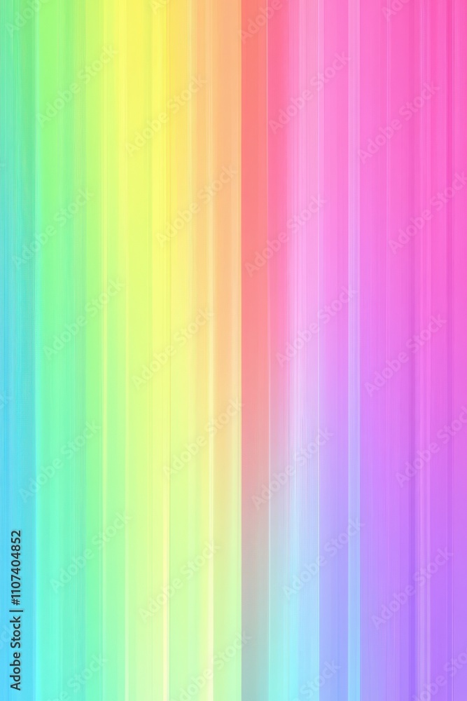 Poster a vibrant blend of rainbow colors in a soft gradient, creating a serene and uplifting atmosphere.