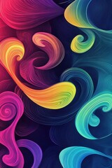 Colorful abstract swirls in vibrant tones create a dynamic and energetic visual texture.