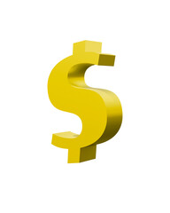 Obraz premium 3d symbol yellow dollar sign