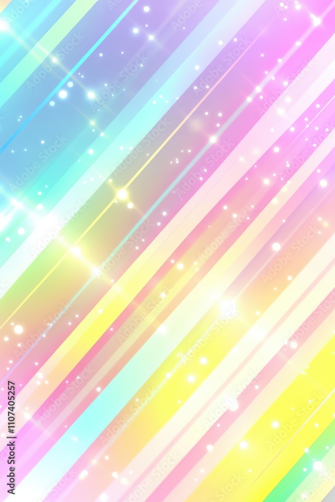 Poster a vibrant abstract background with colorful diagonal stripes and sparkling highlights, creating a ch