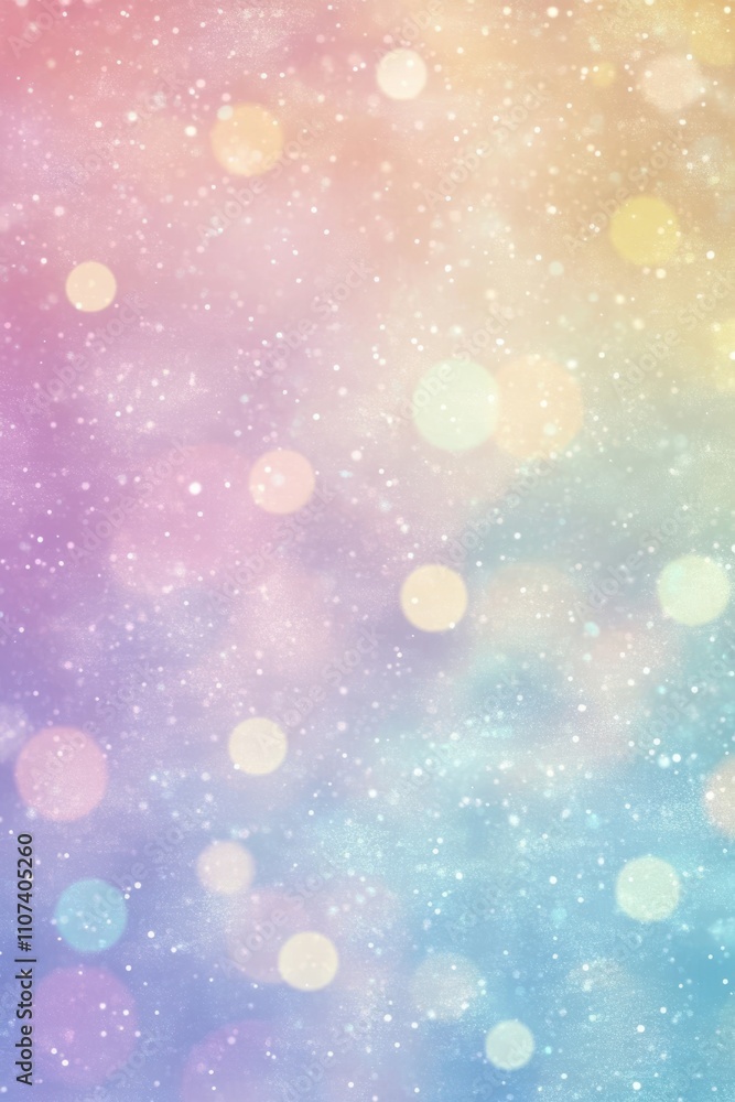Aufkleber a dreamy gradient background featuring soft pastel colors with sparkling bokeh effects.