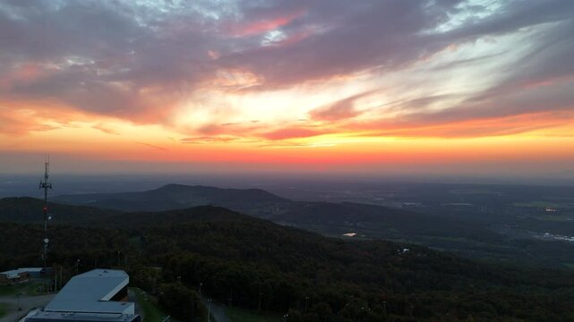 Sunset at Bromont Ski Station Quebec Canada