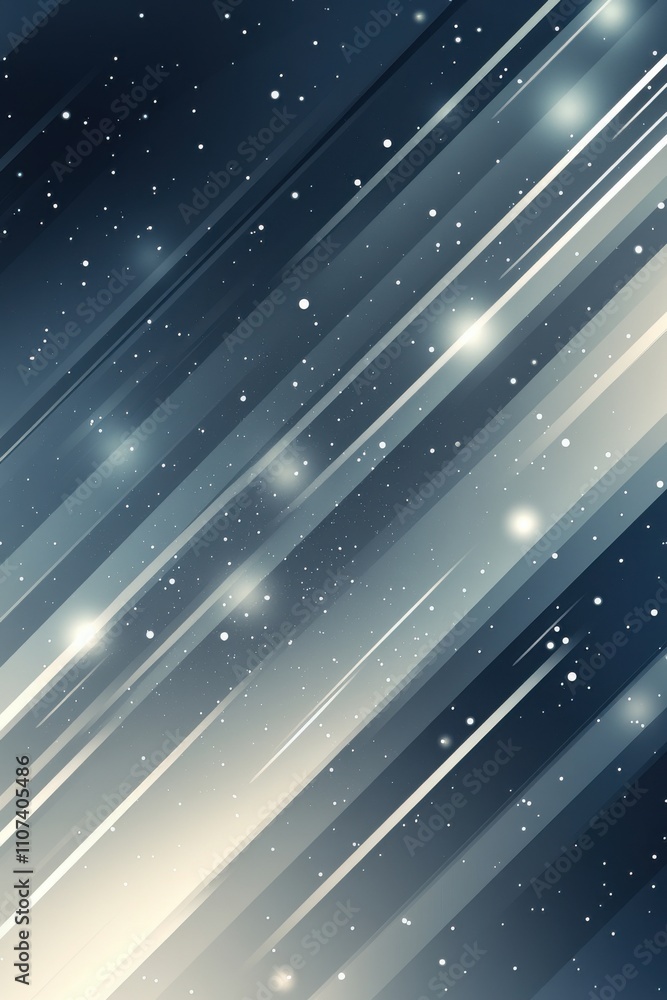 Poster abstract cosmic background featuring dynamic lines and glowing stars, creating a sense of depth and 
