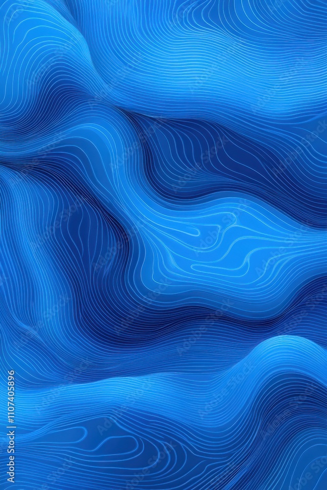 Aufkleber abstract blue waves create an immersive and tranquil atmosphere, showcasing fluid line patterns.