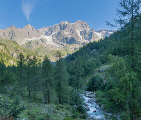 The Punta Gnifetti or Signalkuppe, Parrotspitze, Ludwigshohe, Piramide Vincent peaks - Valsesia...