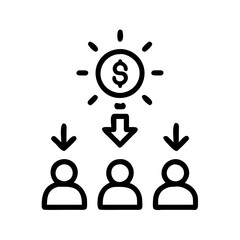 Fototapeta premium crowdfunding cacrowdfunding campaign icon, crowdfunding campaign vector icon, crowdfunding campaign flat illustration.