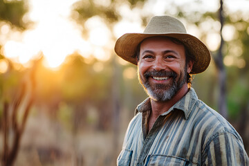 Obraz premium 1930s farmer smiling at the camera