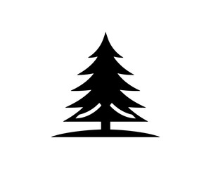 Obraz premium Christmas tree silhouette vector. Black christmas tree flat design icon. 