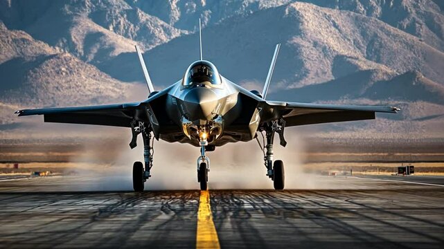Vertical takeoff fighter jet A fighter jet performs a vertical takeoff, showcasing its advanced propulsion system. Its ability to lift off straight up is a game-changer in tactical aviation.