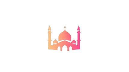 Obraz premium Gradient Mosque Illustration in Pink