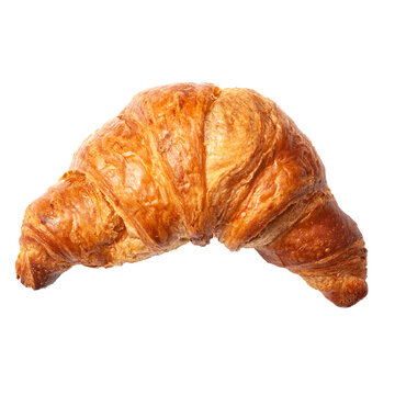 French croissant bread isolated on transparent background