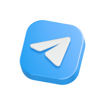 telegram icon 3d logo symbol web app