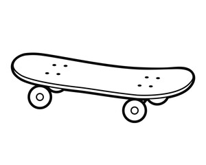 Skateboard. Activity sports. Outline illustration, isolated on white background, design elements