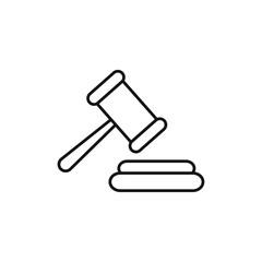 Auction icon Simple thin line flat symbol