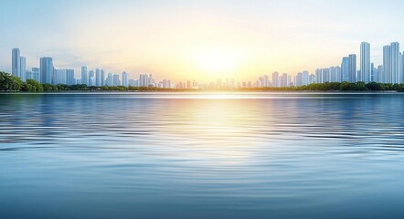 Fintech with blurred city abstract lights background , isolated on white background,  , copy space, copy space for text,