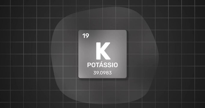 chemical element Periodic Table Pot&aacute;ssio Potassium background in portuguese