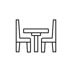 Dinner table icon Simple thin line flat symbol