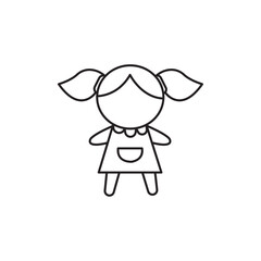 Doll icon Simple thin line flat symbol