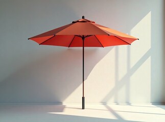 Fototapeta premium Minimalist Umbrella Line Art - Flat Design Illustration