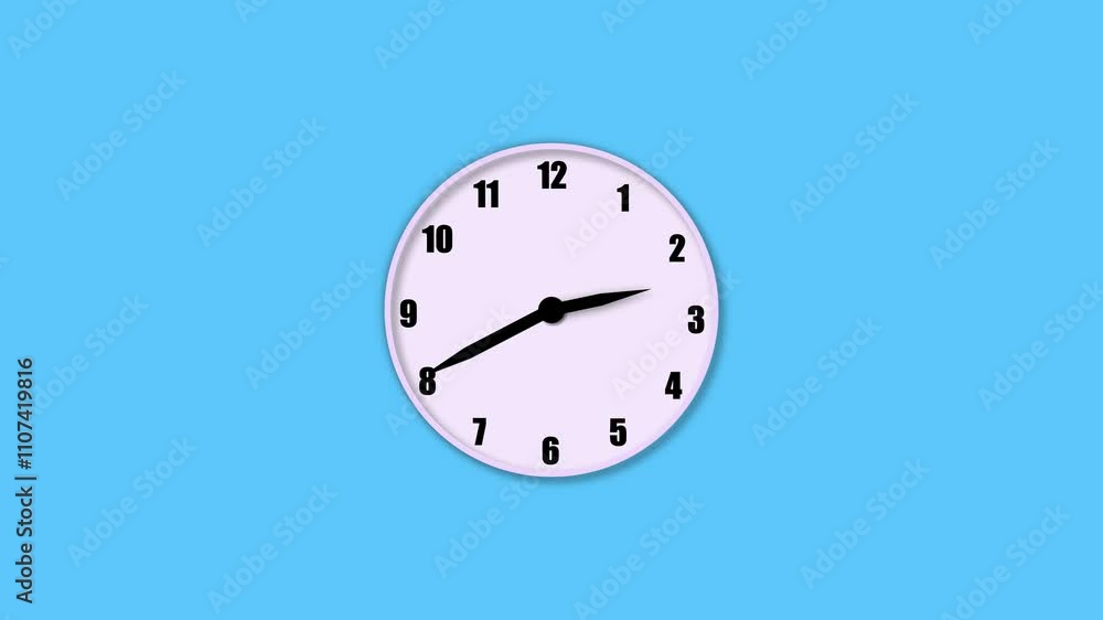 Aufkleber analog wall clock icon with digit. round clock on white wall with minute and second hands approachin