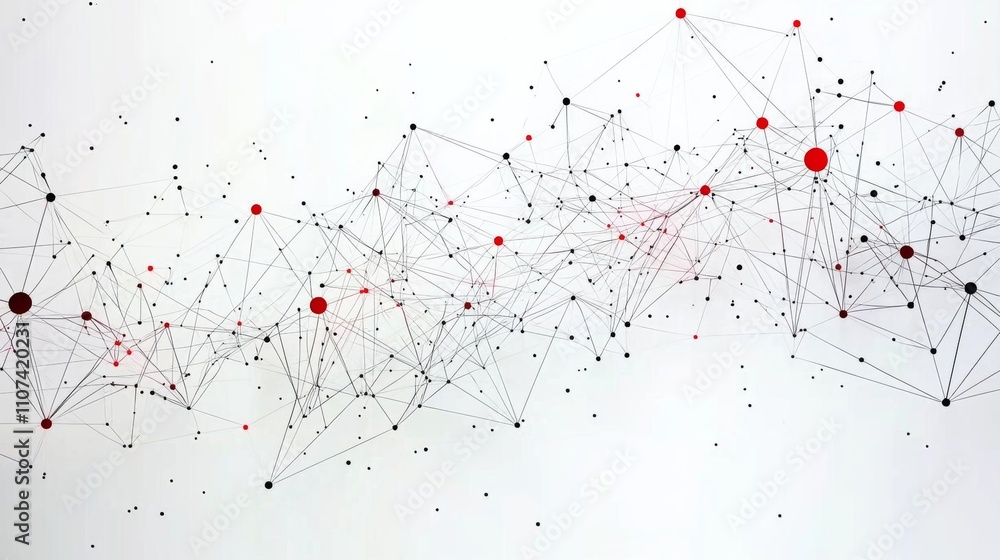 Poster polygonal white background with connecting dots and lines