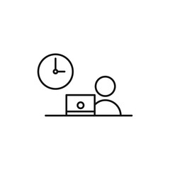 Office time icon Simple thin line flat symbol