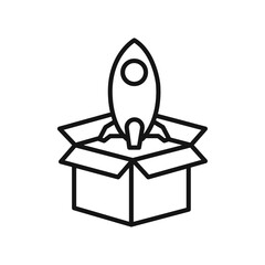 Product release icon Simple thin line flat symbol