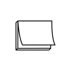 Sticky note icon Simple thin line flat symbol