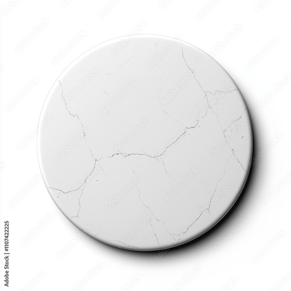 Poster white circular marble texture with subtle gray veining, perfect for backgrounds or design elements. 