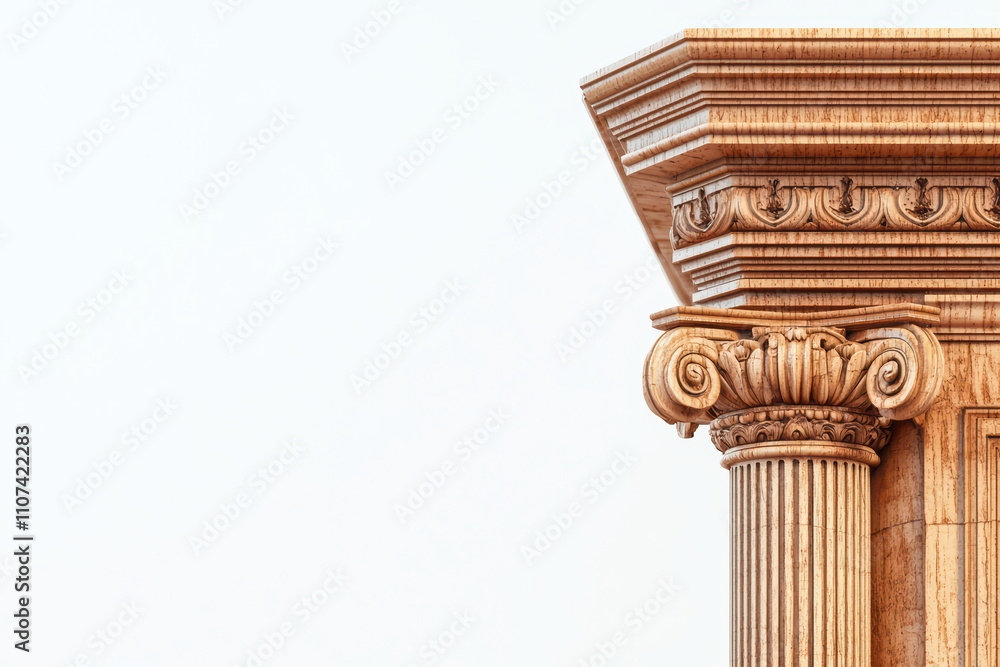Poster closeup of classical architectural column detail showcasing intricate design and craftsmanship. eleg
