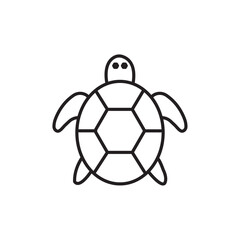 Obraz premium Turtle icon Simple thin line flat symbol