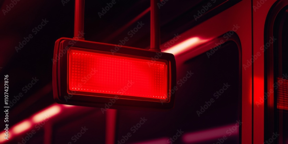 Poster health warning and monitoring concept. illuminated red sign on a dark background, creating a moody a