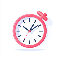 Pink stopwatch with white background, ideal for timing events and activities. This vibrant timepiece adds playful touch to any setting