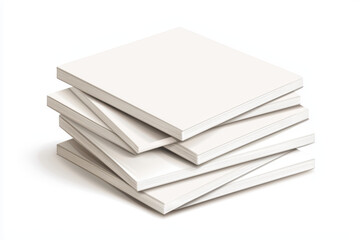 Stack of blank canvases on white background, perfect for artistic projects and creativity. Ideal for painting, drawing, or crafting