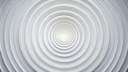 Obraz premium Bright white minimalist concentric circles create a stunning backdrop for urban exploration photography, emphasizing intricate details and unique perspectives of city life and architecture.