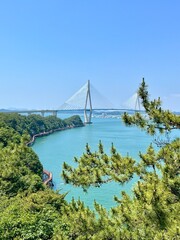 suspension bridge over the sea, Mokpo, South Korea