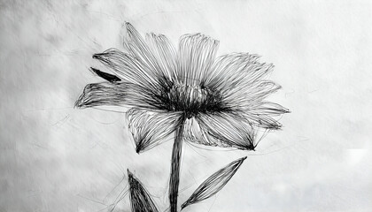 Obraz premium Minimalist flower with geometric lines