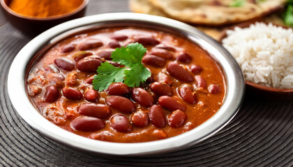 Rajma &ndash; Kidney beans cooked in a spiced tomato gravy, usually served with rice.