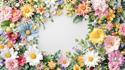 Obraz premium large scale floral pattern with flowers in different sizes , floral design art, flower pattern repetition, seamless flower pattern