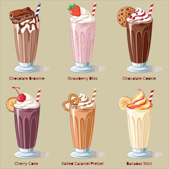Milkshake vector for logo, restaurant, template etc 