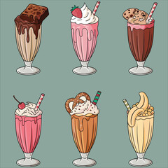 Milkshake vector for logo, restaurant, template etc 