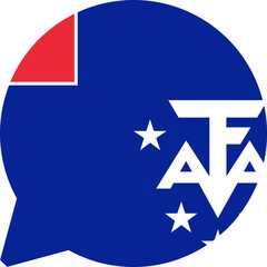 Obraz premium Chat Icon on French Southern & Antarctic Land Flag