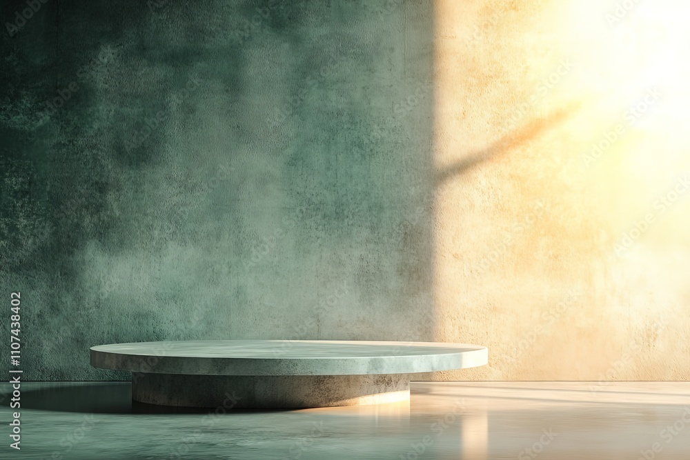 Poster the image portrays a circular platform illuminated by soft light, emphasizing the tranquil atmospher