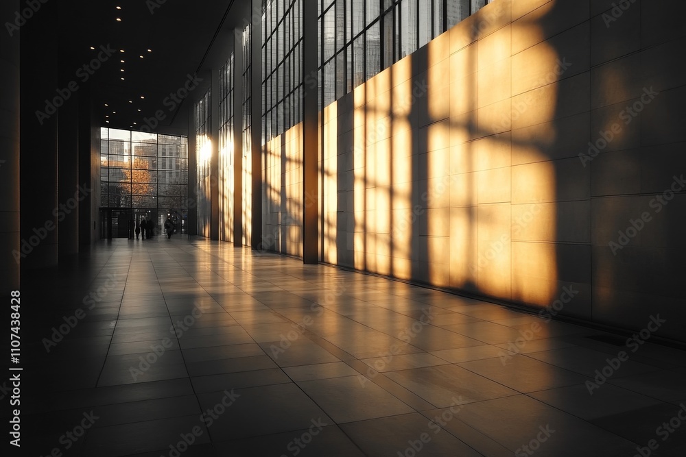 Poster this warm-toned image captures the beautiful interplay of shadows created by the setting sun in a mo