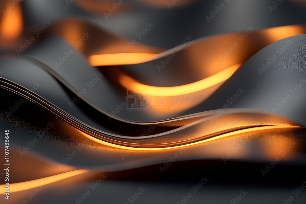 Poster this captivating image depicts dynamic curved waves with a warm glowing light, symbolizing movement 