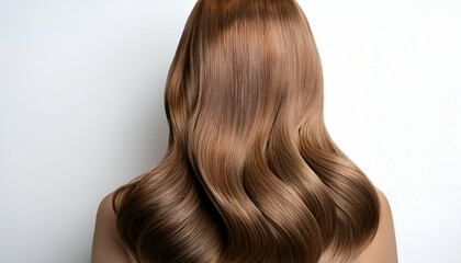 Fototapeta premium Stylish hair wig on white background