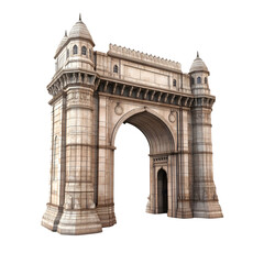 Obraz premium Gateway of india isolated on transparent background, showcasing intricate architecture and historical significance