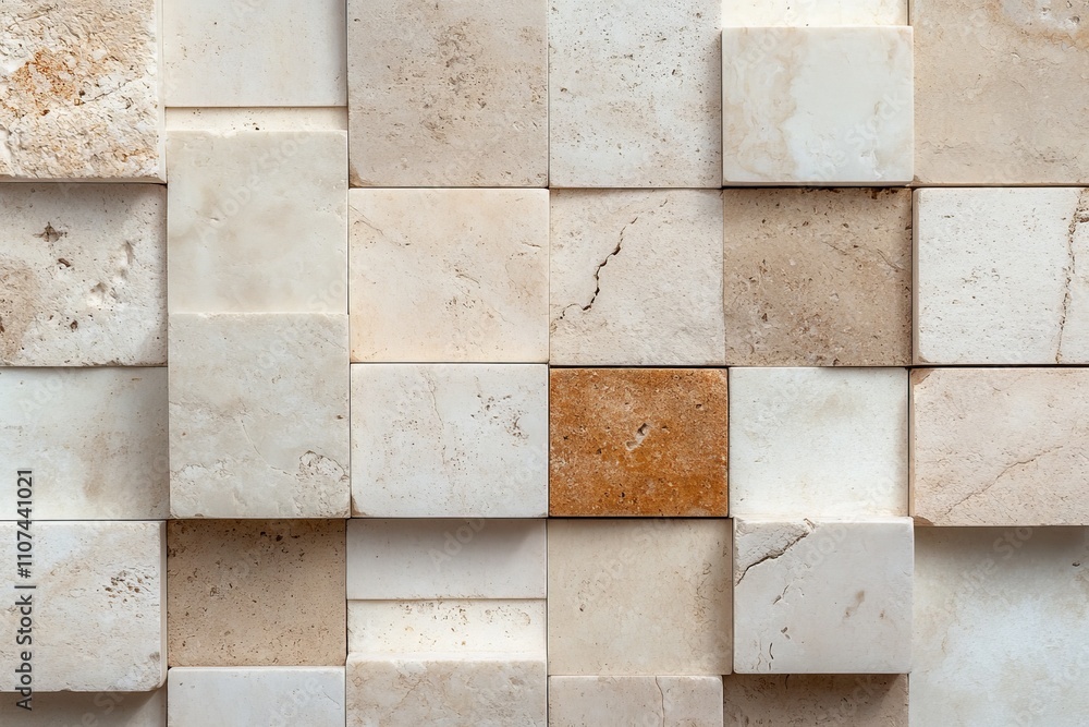 Poster an abstract arrangement of patterned tiles showcases light and shadow interplay, creating visual int